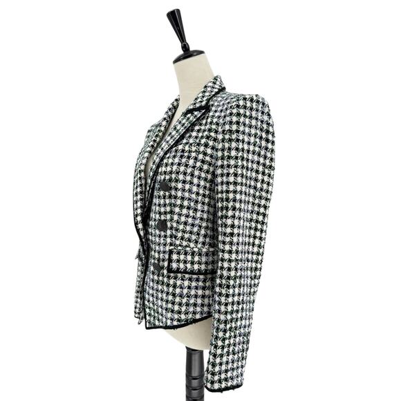 Veronica Beard Diego Dickey Jacket Black White Check Plaid Tweed Blazer Size 8 - Picture 8 of 15